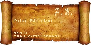 Pulai Márton névjegykártya